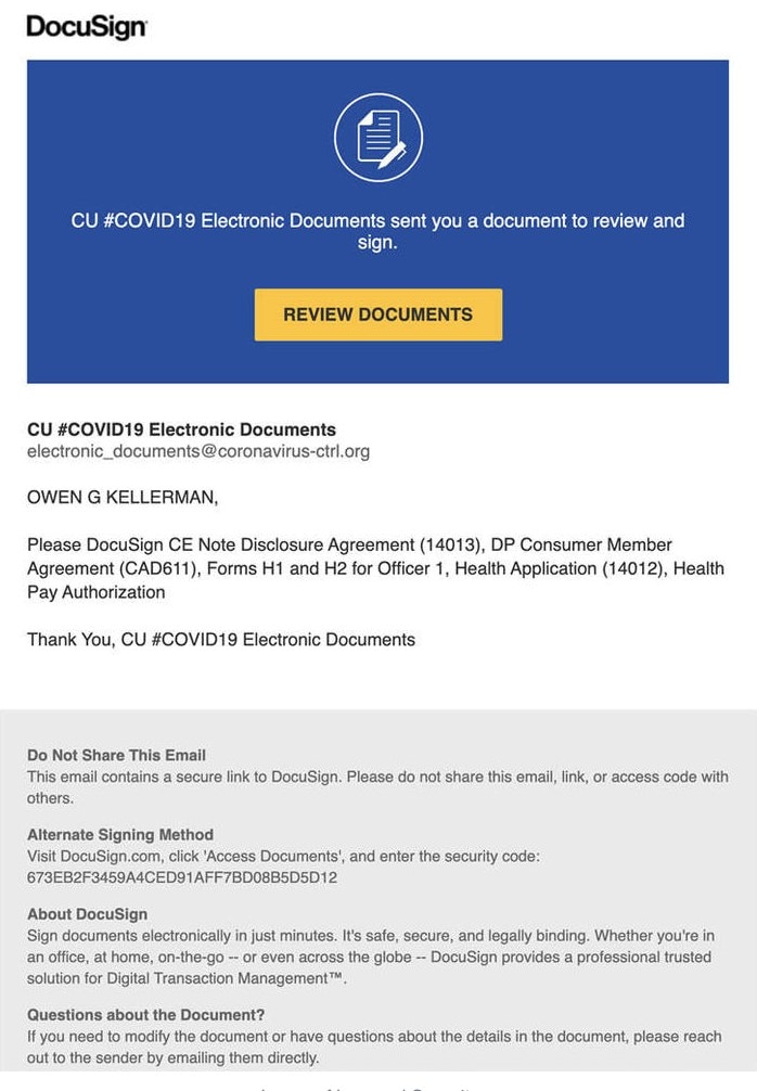 Docusign covid19 electronic doc