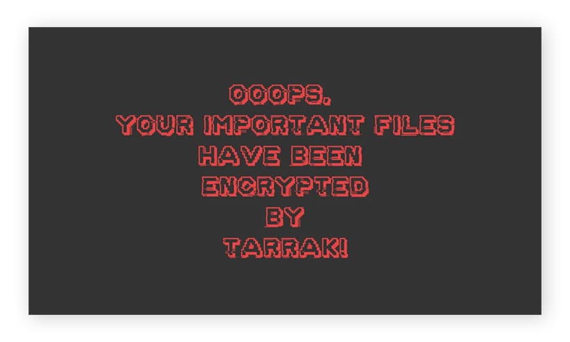 The desktop background set by TaRRaK ransomware.