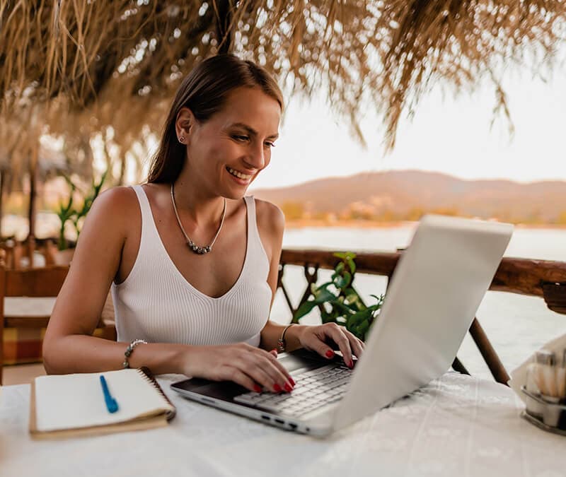 A person contemplates whether to use Tor or VPN while connecting to the internet on vacation.