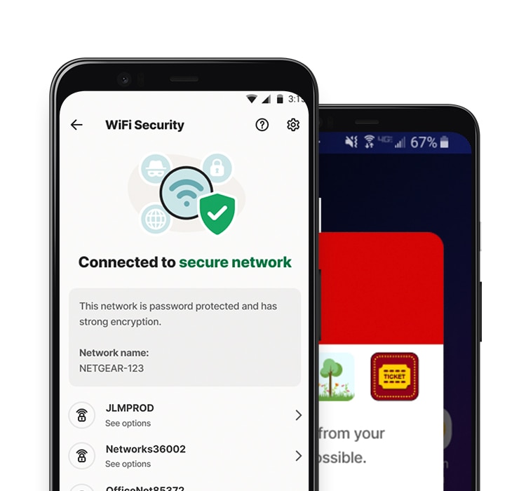 WI-FI Security app on a tablet and phone